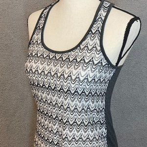 WURL Crochet Tank Top Size Small Gray/White Racerback Coverup
